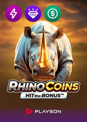 Rhino Coins Hit the Bonus pokie by Playson at Popmolly